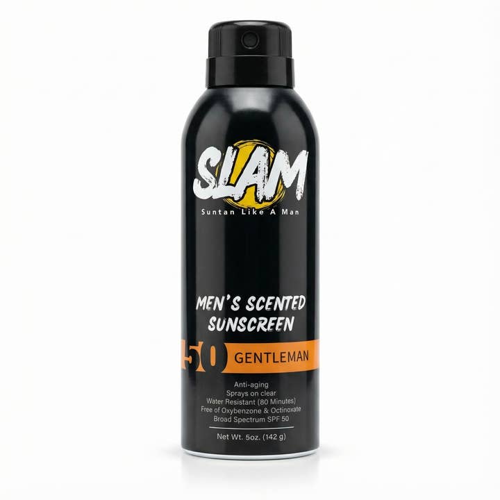 Men’s Scented Sunscreen Spray – GentleMan Scent – non greasy for wholesale by Slam Lotion