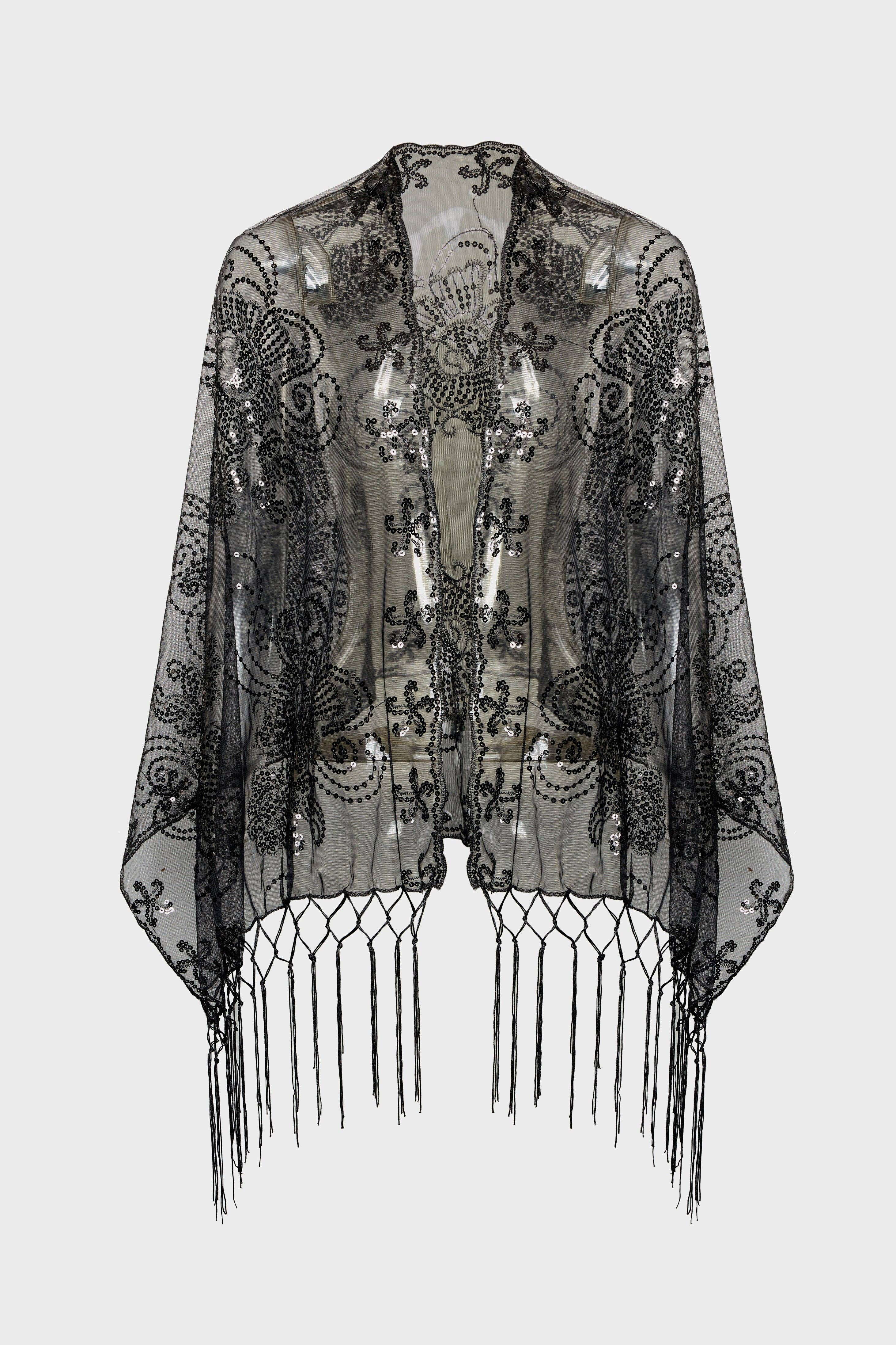 BABEYOND - Wholesale Wrap - Women's - Radiant Beaded Sequin Floral Shawl2