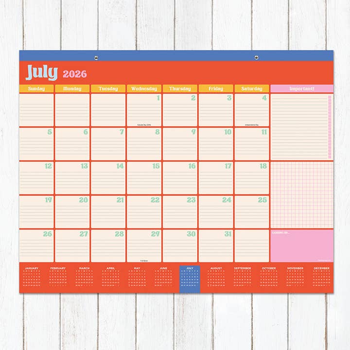 TF Publishing - Paper Goods - Wholesale Calendar - 2026 Sherbet Large Desk Pad Monthly Blotter Calendar4