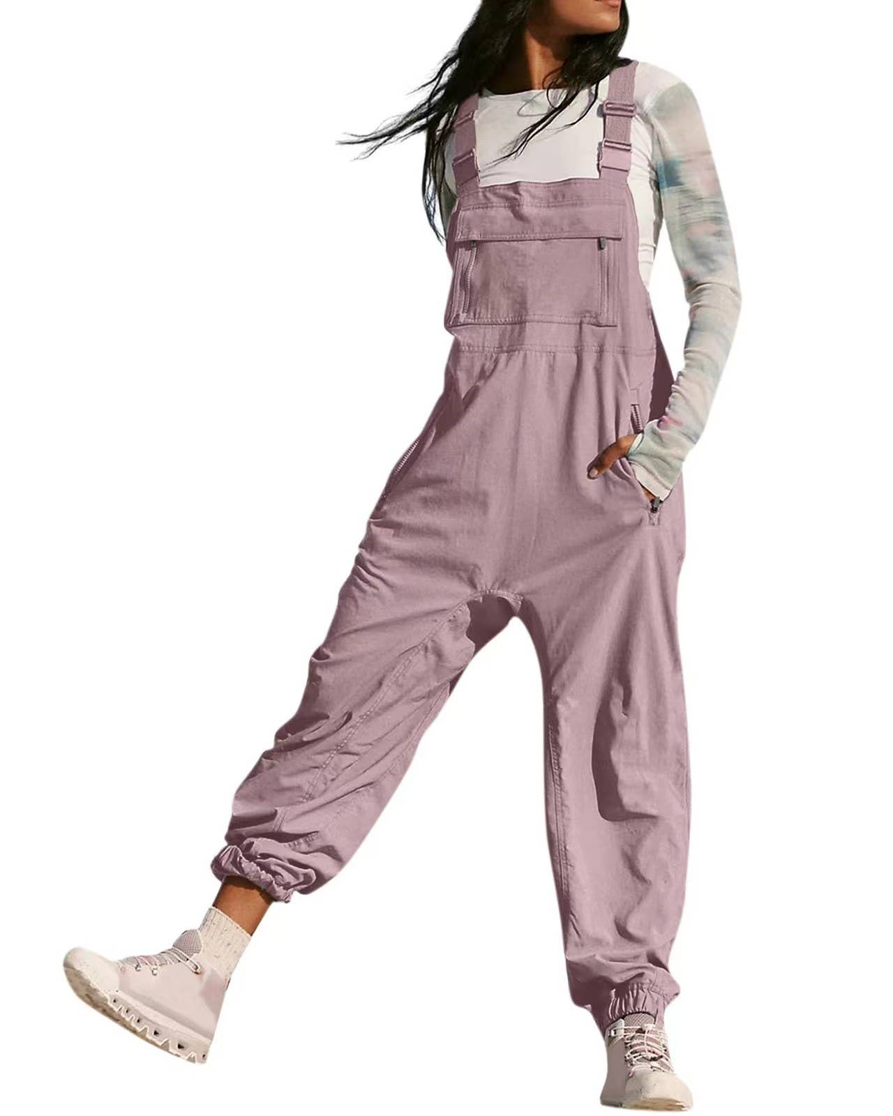 HIDDENBRAND - Wholesale Jumpsuit - Women's - Cargo Bib Chic Casual Legging Jumpsuit1