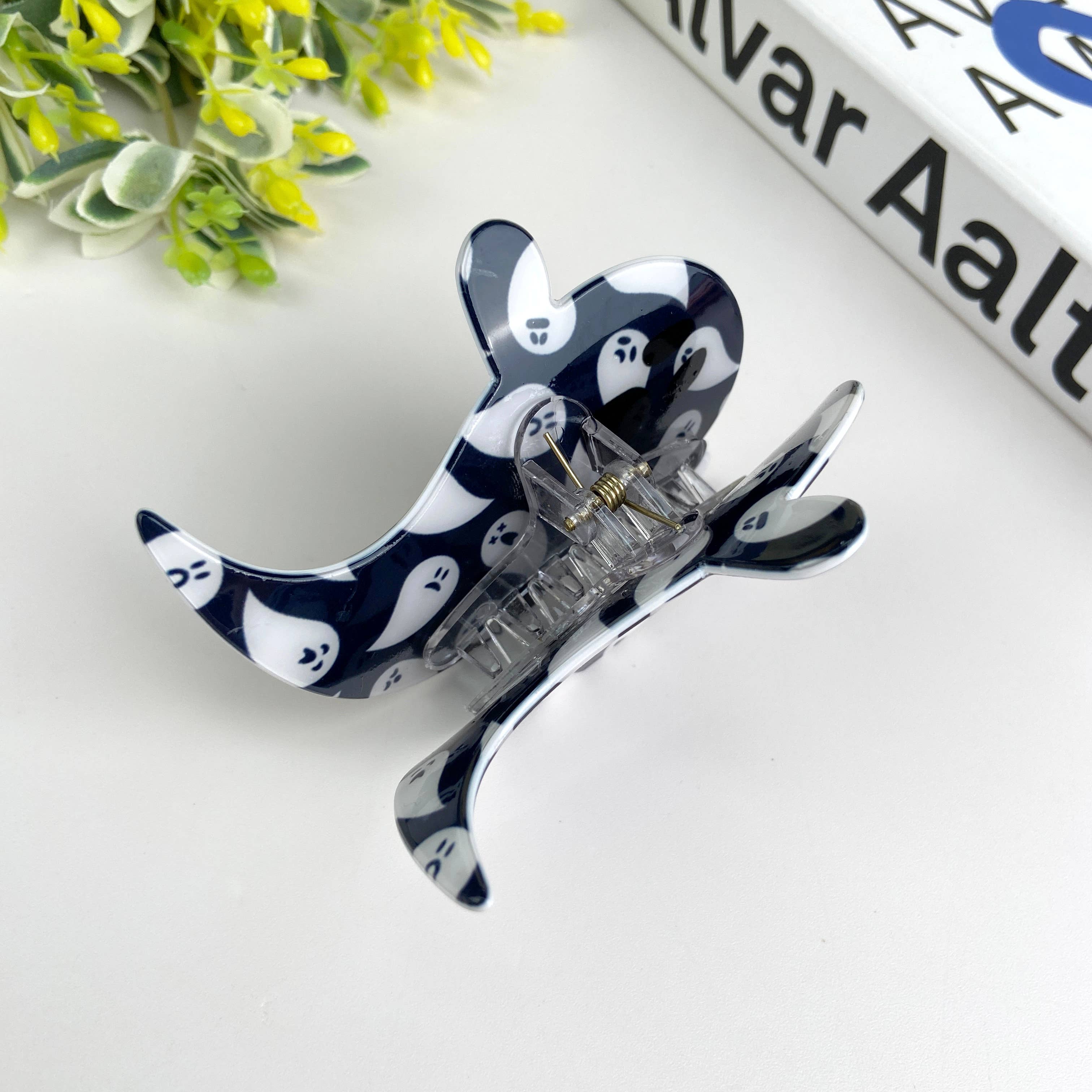 TheDivaSoap - Vendita all'ingrosso Fermaglio per capelli - Donna - Clip per capelli a forma di fantasmino con decorazioni floreali per Halloween1