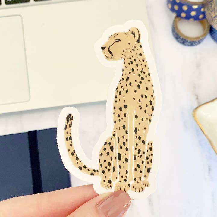 Cheetah Sticker 3x4in. for wholesale by Elyse Breanne Design