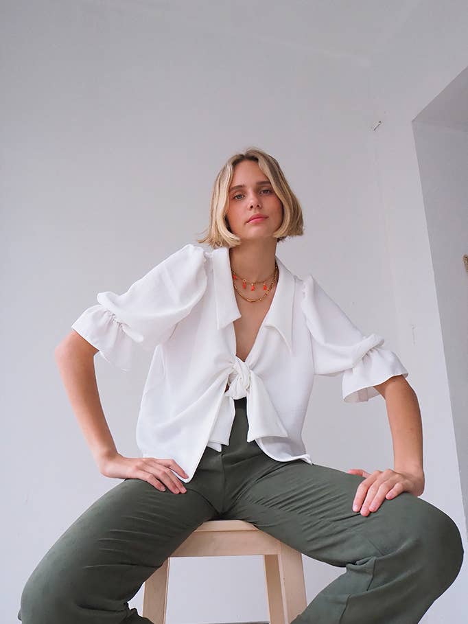 Tango White Blouse for wholesale by LE GODET BARCELONA