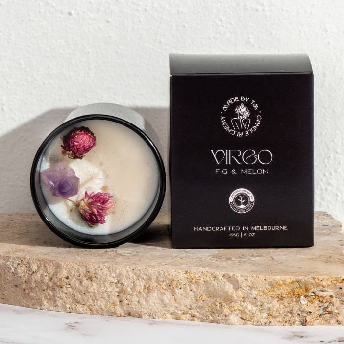 Bougie en cristal de soja Virgo Zodiac pour la vente par Lucid Works