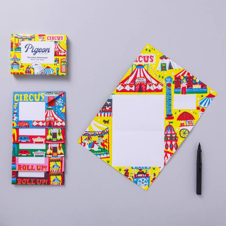 pigeonposted - Wholesale Stationery/Notecard Set - Circus Pigeon letter pack3