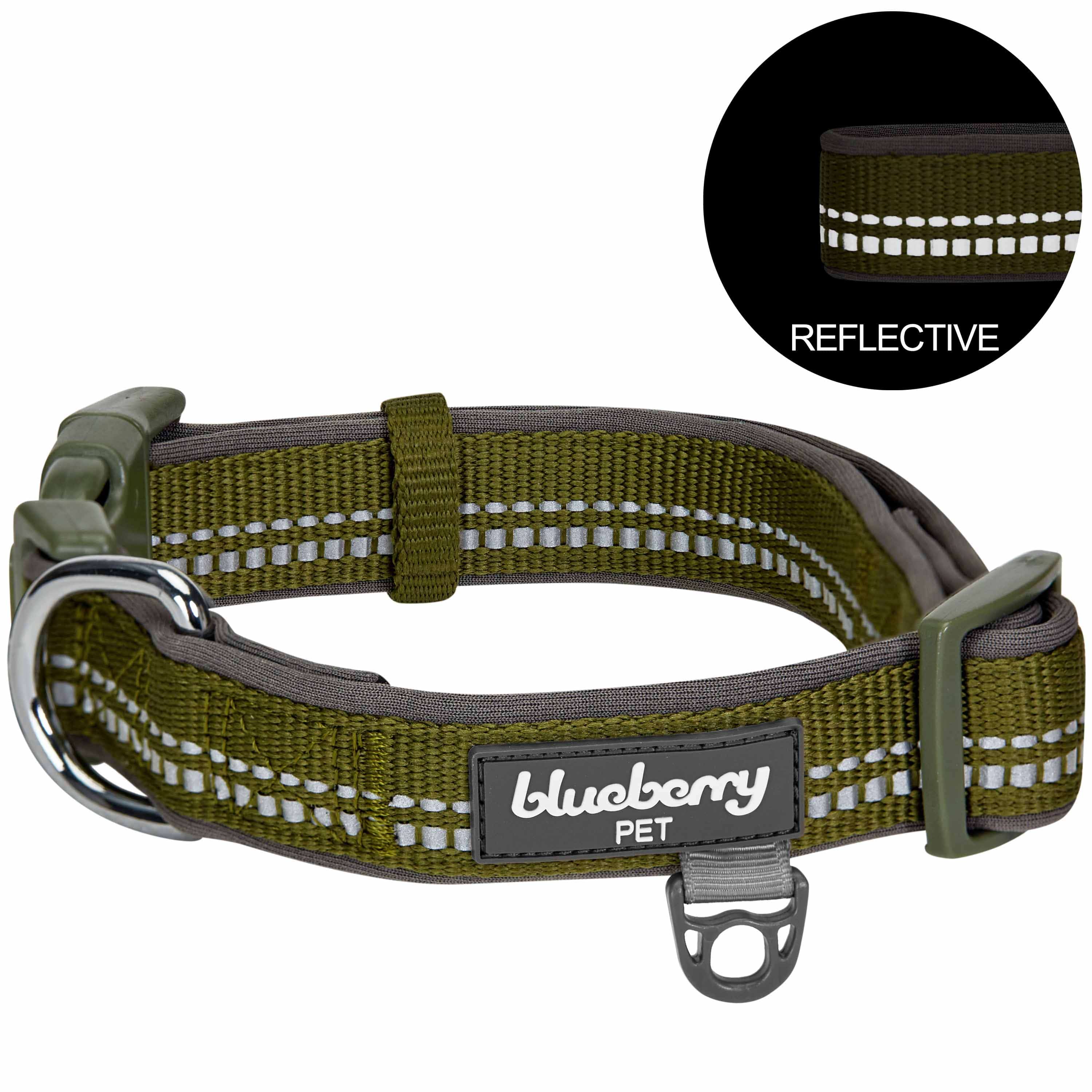 Blueberry Pet - Vente Collier – chien - Collier de sécurité rembourré en néoprène souple réfléchissant 3M39