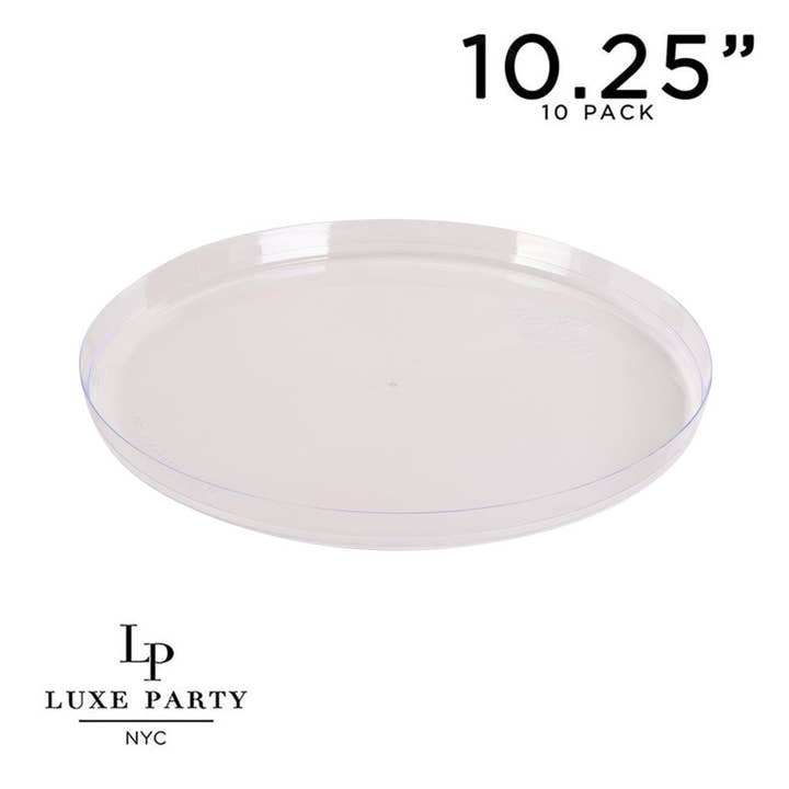 Luxe Party - Wholesale Disposable Plate - Round Clear Walled Plastic Plates | 10 Pack