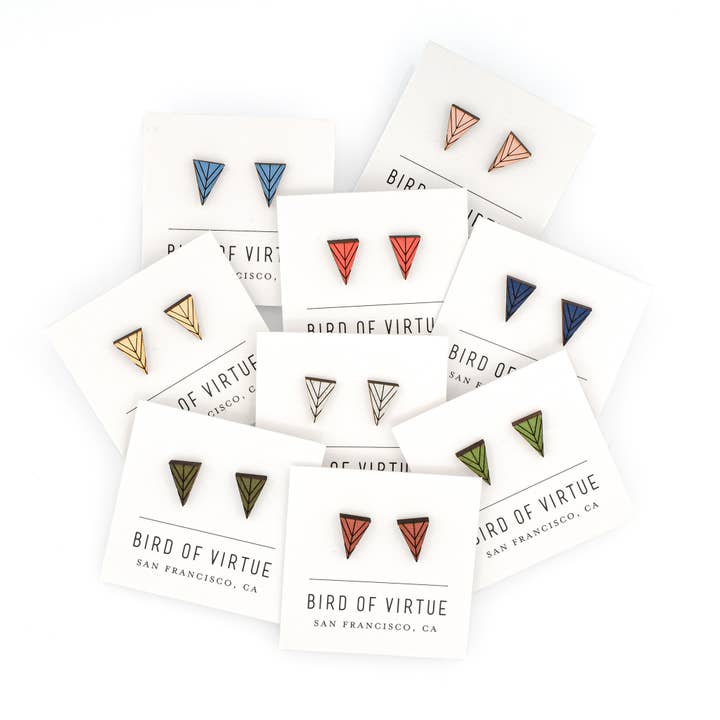 SALE past season | Long Triangle Studs for wholesale by Bird of Virtue