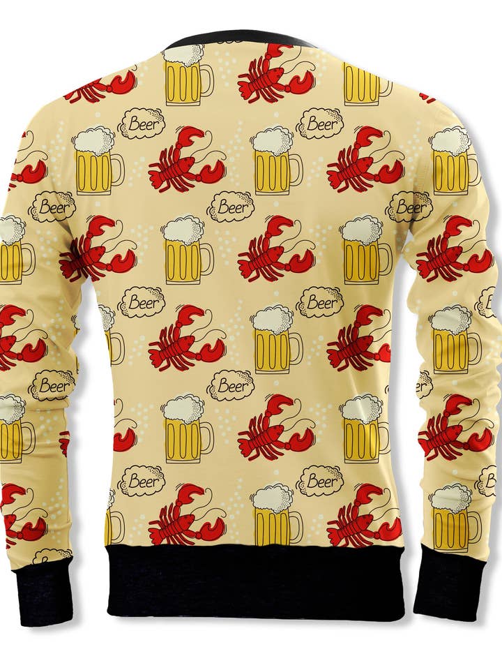 Fishikii Hipster Lobster Beer Unisex Sweatshirt | SUD.286 for wholesale by Fishikii