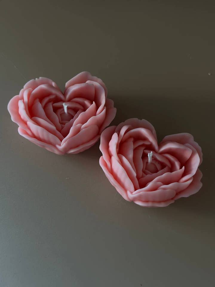 Rose Hjerte Skulpturel Stearinlys | Lille 3in for engroshandel hos Lumistel
