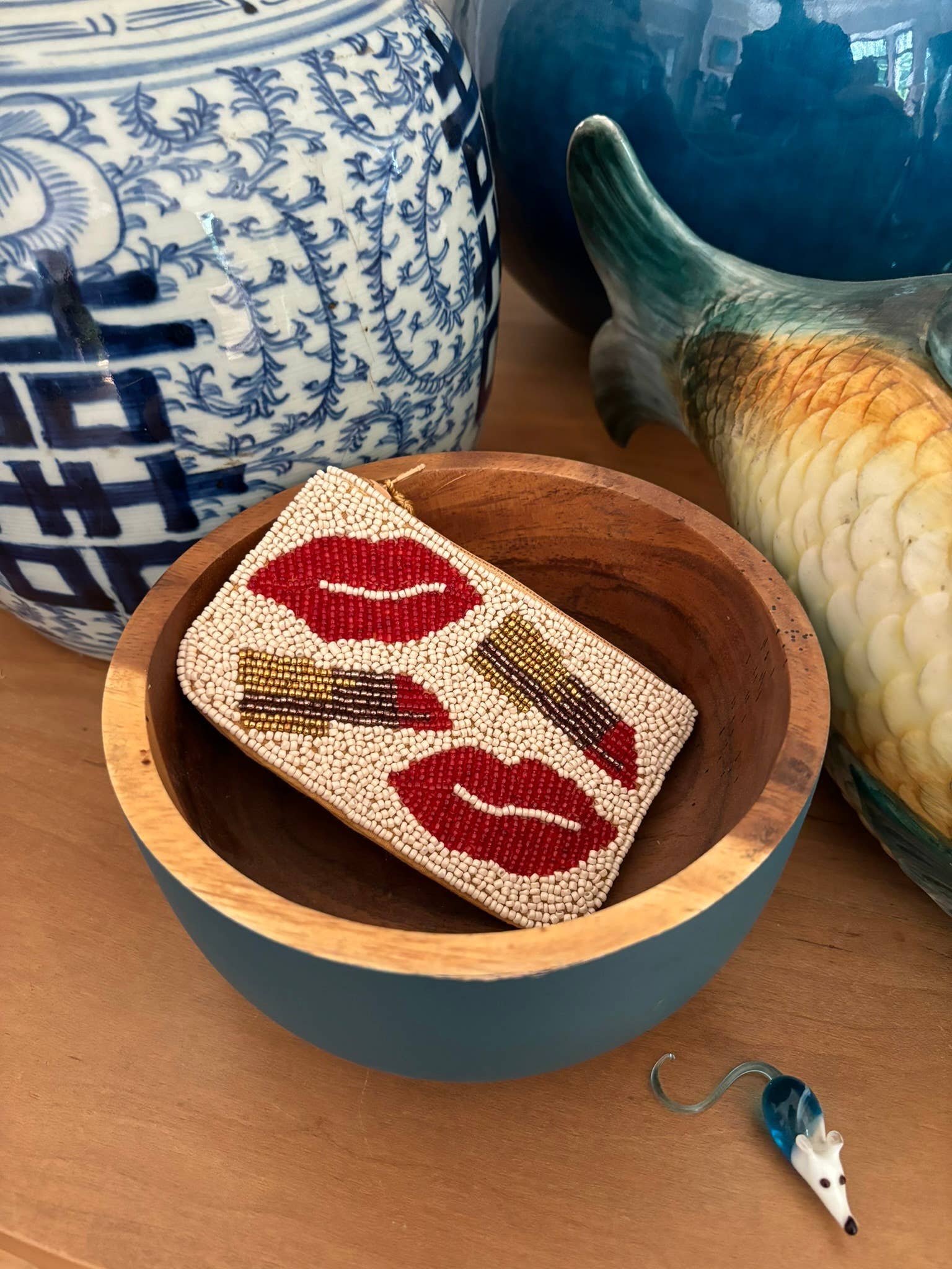 Muno - Wholesale Makeup/Cosmetic Bag - Handcrafted Beaded Lipstick Pouch * Gift *2