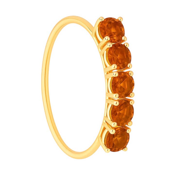 Anneau de nez épais en or brun 5 pierres pour nez percé et non percé pour la vente par Ava’s Accessory Box