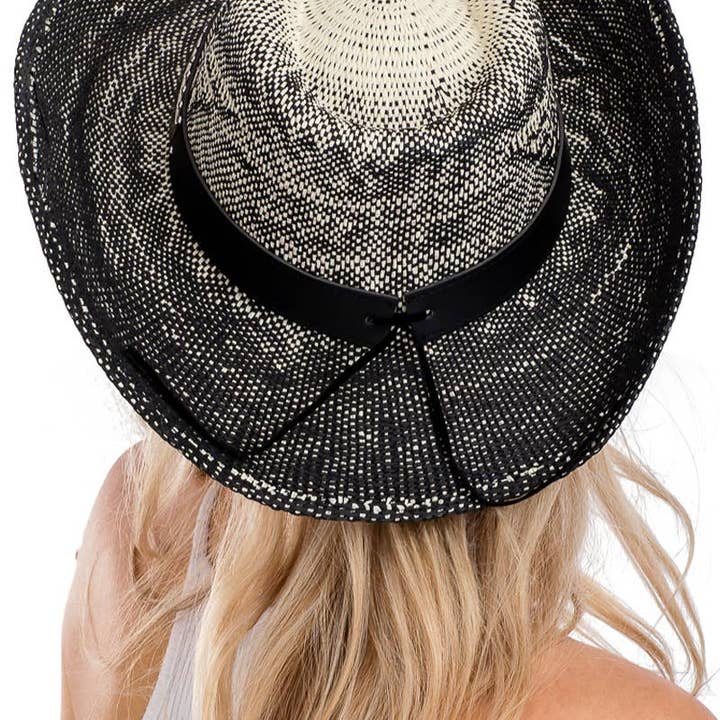 AS SHOWN Bling Rhinestone Studded Belt Black Ivory Ombre Cowboy Hat for wholesale on Faire2