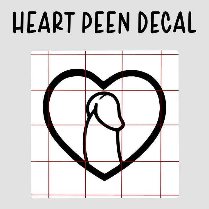 Crafted By Rebecca B - Vendita all'ingrosso Adesivo - Adesivo per scherzo del pene a forma di cuore