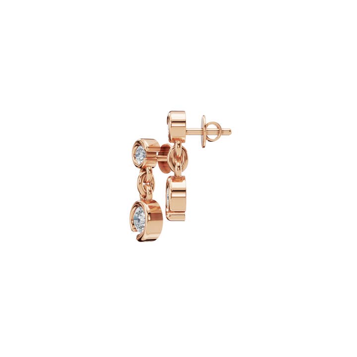 PureYou Jewelry - Wholesale Stud/Post Earrings - 14k Gold Diamond Stud Earrings, Bezel Stud Earrings
