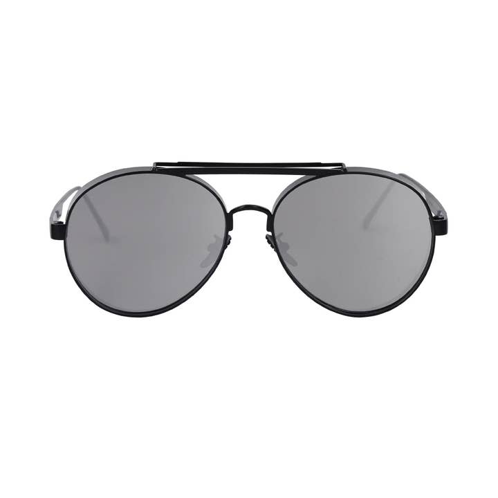 Commander's Aviator Black Sunglasses for wholesale by Fabric of the Universe