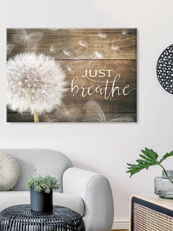 Home Wall Art: Just Breathe V7 (Wood Frame Ready To Hang) for wholesale by Sense For Decor