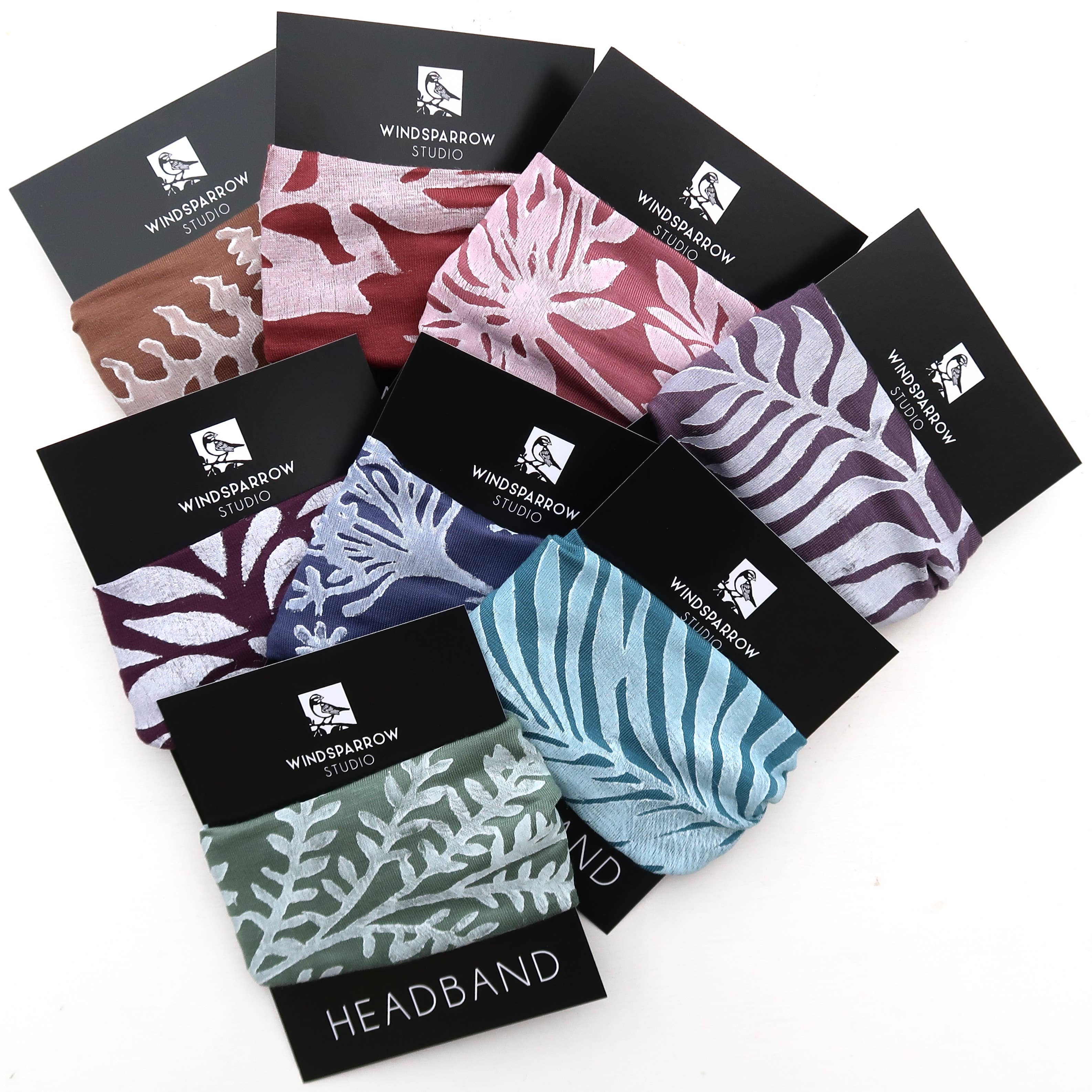 Windsparrow Studio - Vente Bandeau – femme - Collection Bandeau Botanical (encre blanche)8