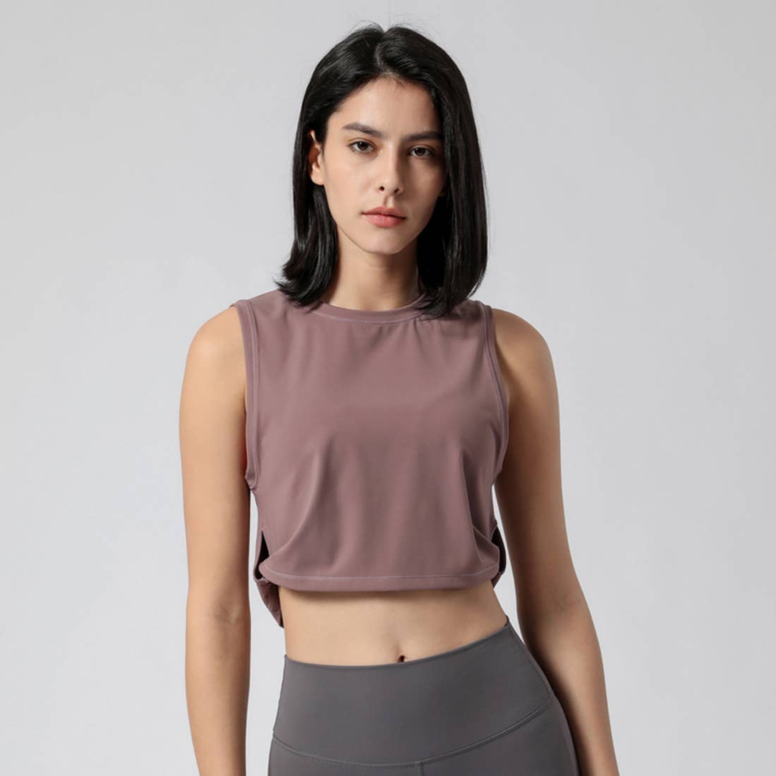 Sodalemon - Wholesale Athletic Top - Women's - Women Fitness Yogo Soft Crop Sport Tank Top7