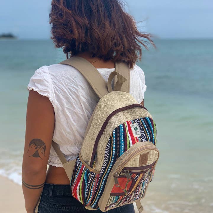Lungta Imports - Wholesale Backpack - Women's - Handmade Natural Hemp Nepal Daypack Purse for Women & Girls8
