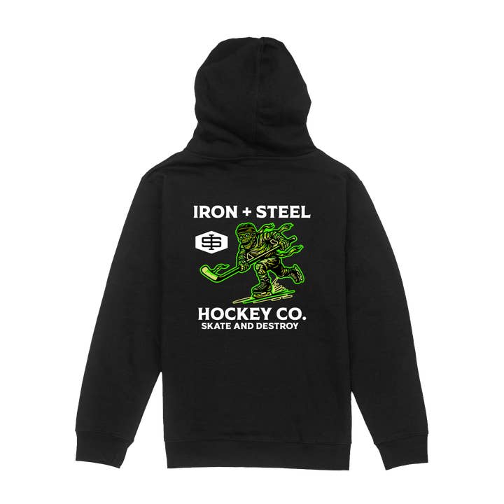 Zombie Hockey Youth Hoodie for wholesale by Iron+Steel Hockey