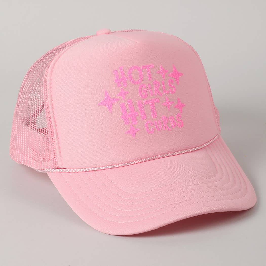 Fashion City - Wholesale Truckerpet - Dames - Heet Meiden Raken Stoepranden Glitter Logo Schuim Trucker Pet28