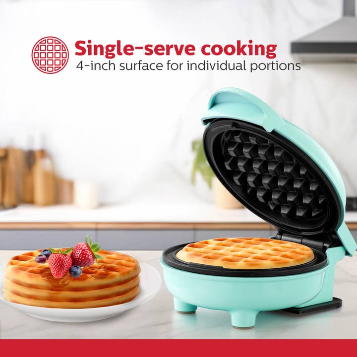 Holstein Housewares - Wholesale Kitchen Appliance - Personal Waffle Maker - 4 inch Mini - Assorted Colors 38