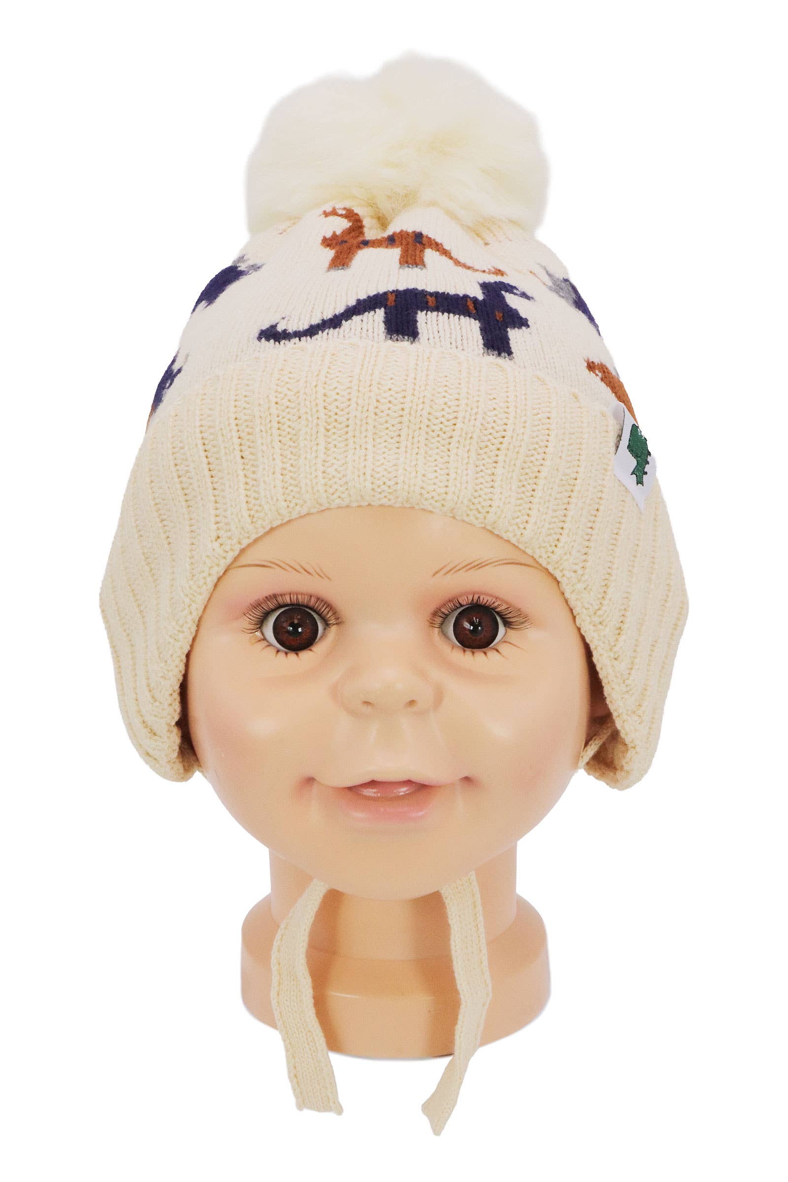 ASSORTED Kids Dinosaur Ear Cover Chin Strap Beanie for wholesale on Faire3