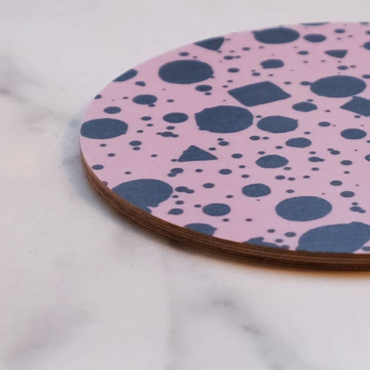 Hippstory - Wholesale Coasters - Pink Confetti Coaster - Letter R2
