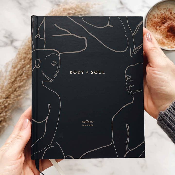 Body + Soul Journal (Eclipse) gift for her, undated planner for wholesale by Blush And Gold