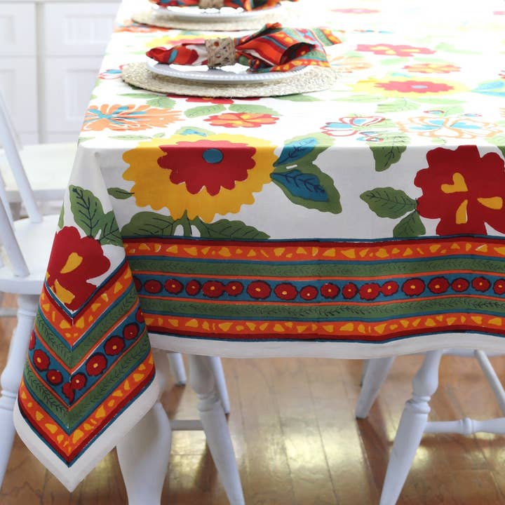 Tablecloth Flower Power for wholesale by PACIFIC & ROSE TEXTILES