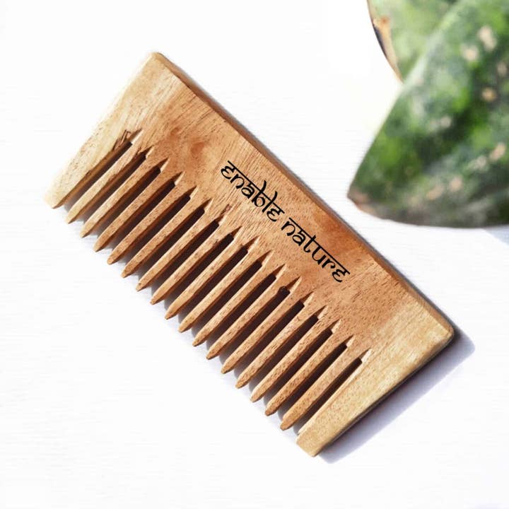 Enable Nature - Wholesale Hair brush/comb - Neem Wood Wide Tooth Detangler Comb0