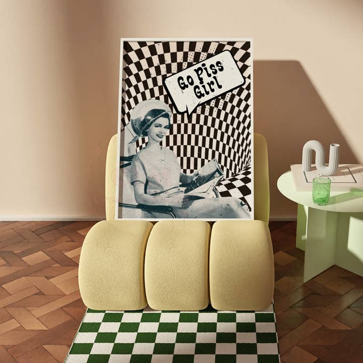 CLM Creative Studio - Wholesale Art Print - Go Piss Girl Vintage Hair Salon Girl Wall Art Prints