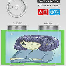 Belle fille cheveux courts violets 6#- anime- Tumbler pour la vente par Mugs R Us