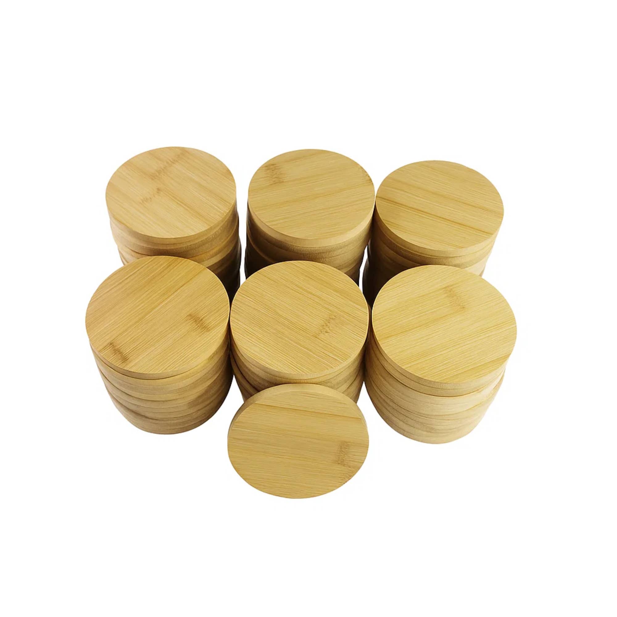 INVISION - Wholesale Coasters - 72pc Bulk 4" Bamboo Coasters – Blank for Custom Engraving