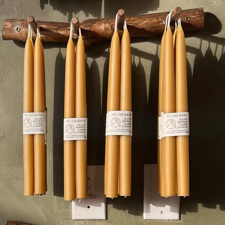 The Ash House Soap Studio - Wholesale Tapered Candle/Candlestick - Beeswax Taper Candles 12" Standard2