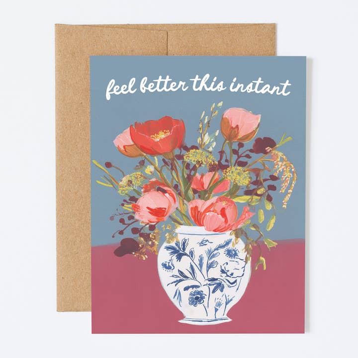 Fühl dich sofort besser Blumen-Grußkarte für den Großhandel von Silly Goose Greeting Co.