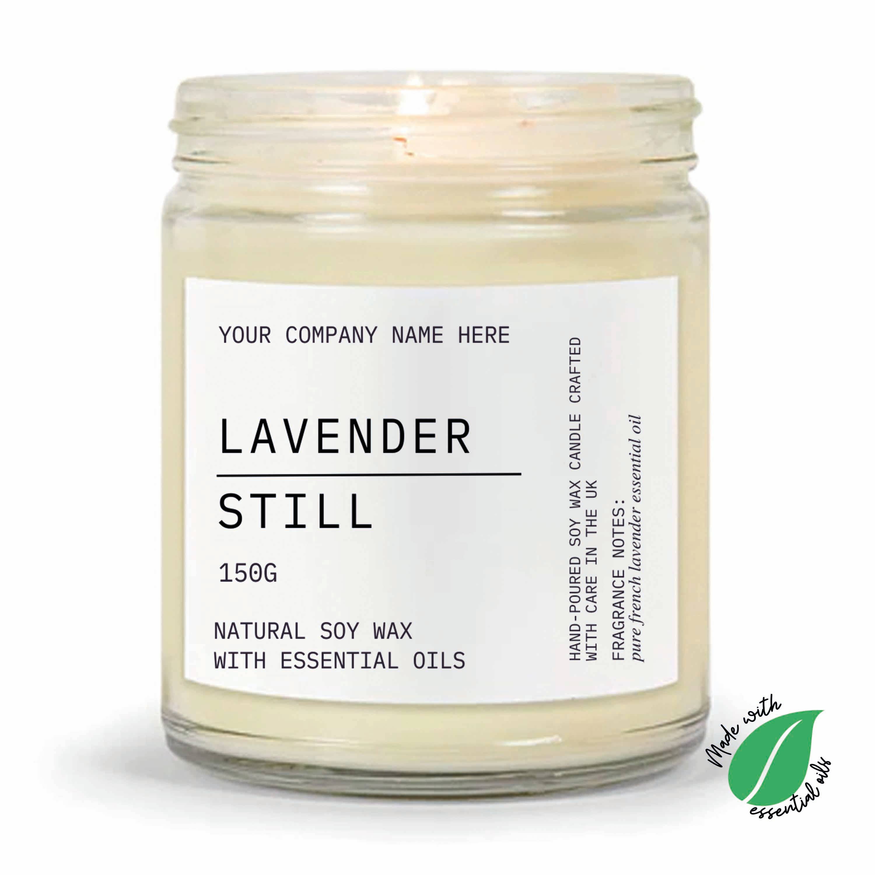 Candle Drop - Wholesale Jar/Filled Candle - Label Style 8 | Wholesale White Label Candle | Clear Jar2