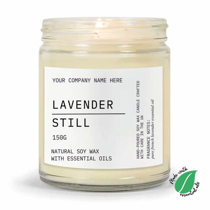 Candle Drop - Wholesale Jar/Filled Candle - Label Style 8 | Wholesale White Label Candle | Clear Jar2