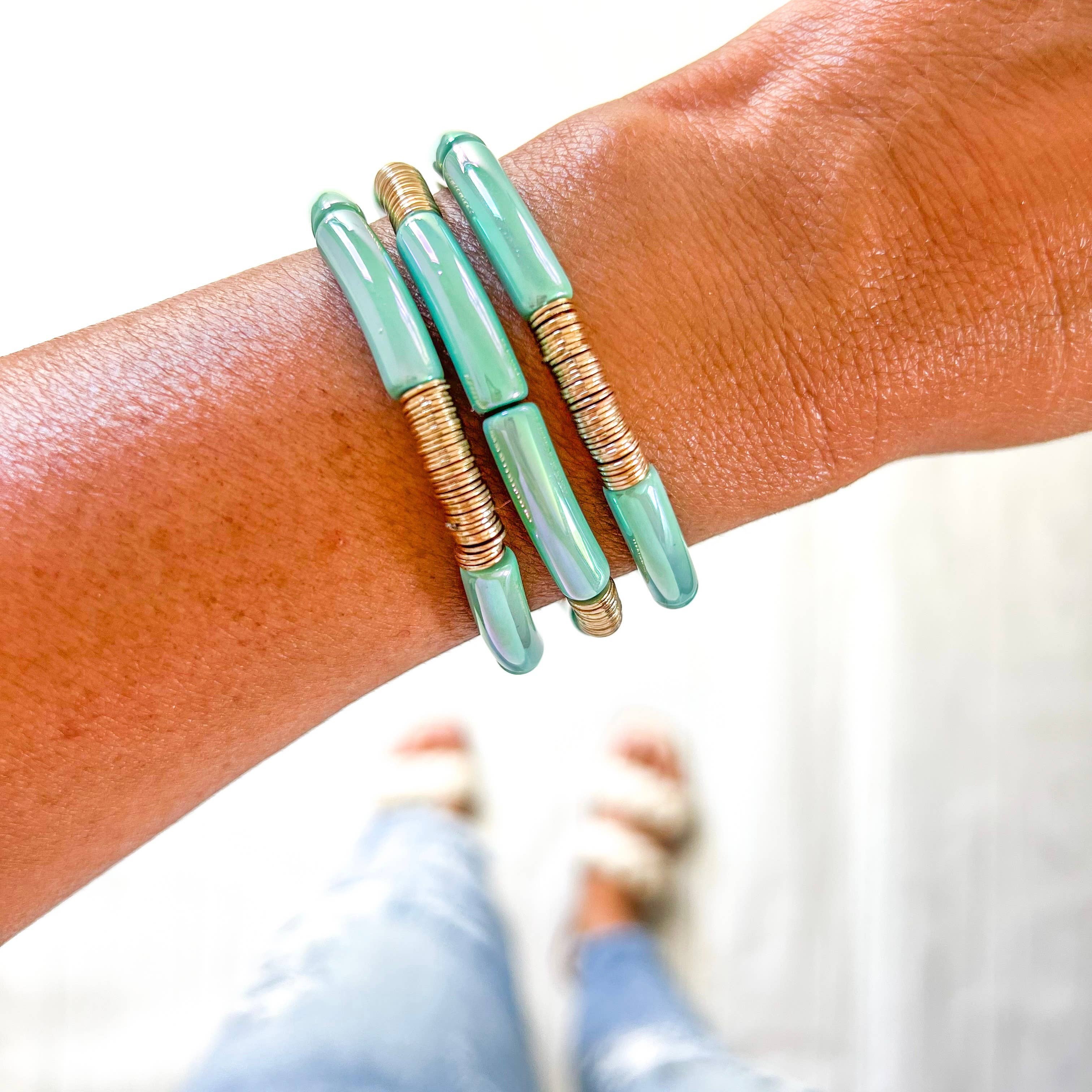 Savvy Bling - Wholesale Beaded Bracelet - Metallic Tube Bracelets105