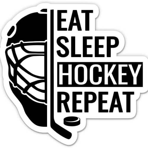 Lyrical River Designs - Wholesale Sticker - Eat Sleep Hockey Repeat Sticker