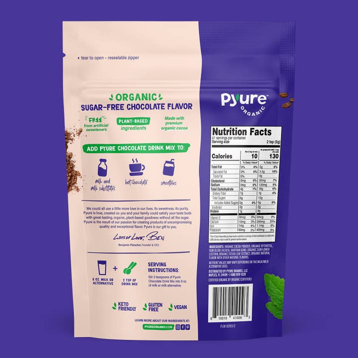 Pyure Organic - Wholesale Hot Cocoa Mix/Kit - Organic Chocolate Drink Mix With Cocoa