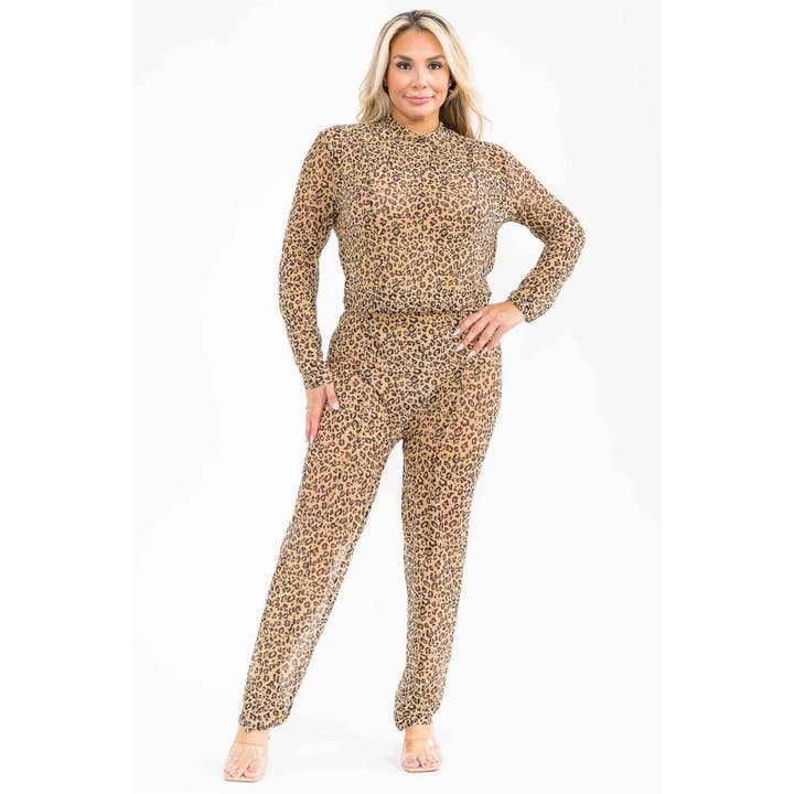 Plus Size Set Sexy Transparante Mesh Lange Broek Tops voor wholesale door SEXY STAR DESIGN INC
