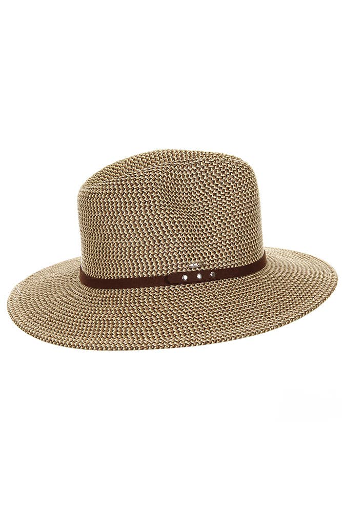 Hana - Wholesale Straw Hat - Women's - C.C Suede Band Trim Panama Sun Hat7