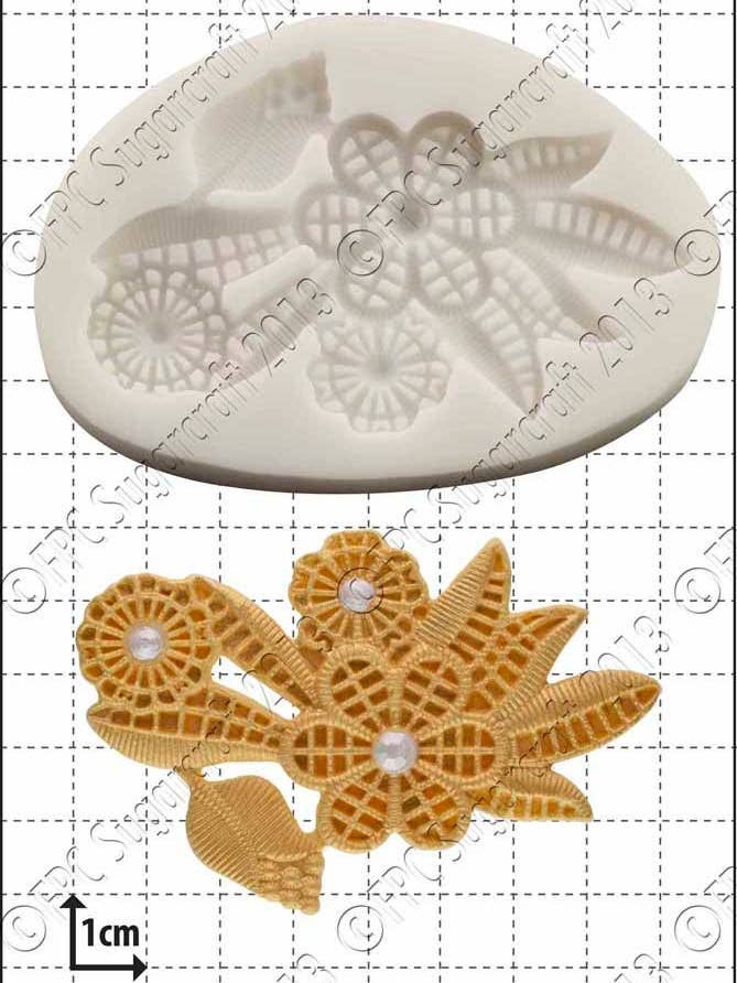 Art Deco Silicone Mould (Mold) - 'Art Deco Flowers for wholesale by FPC Sugarcraft