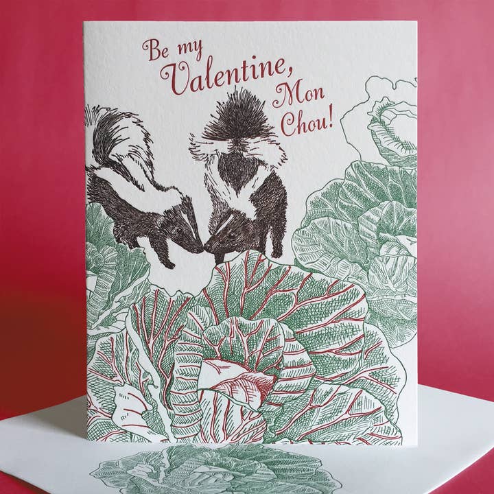Cabbage Valentine and Anniversary Card for wholesale by Painted Tongue Press