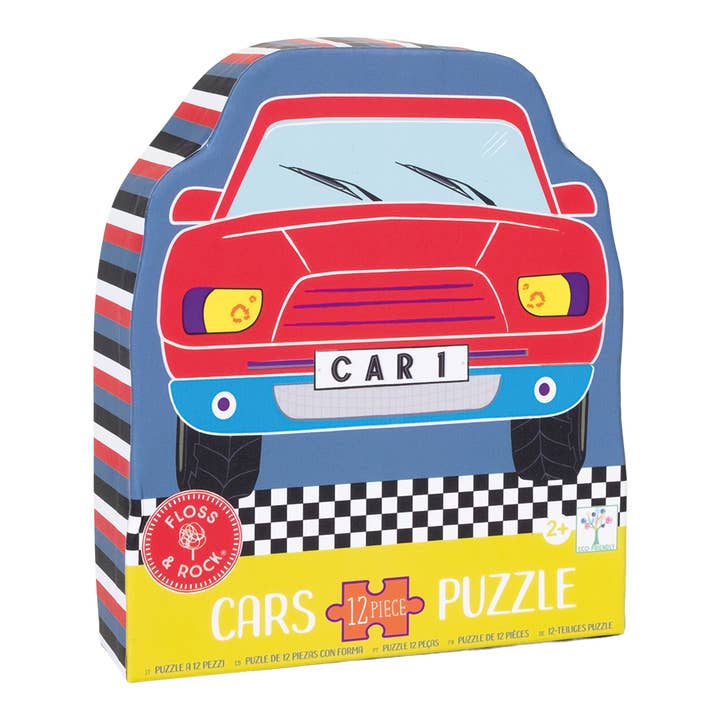 Cars 12pc Shaped Jigsaw with Shaped Box for wholesale by Floss and Rock