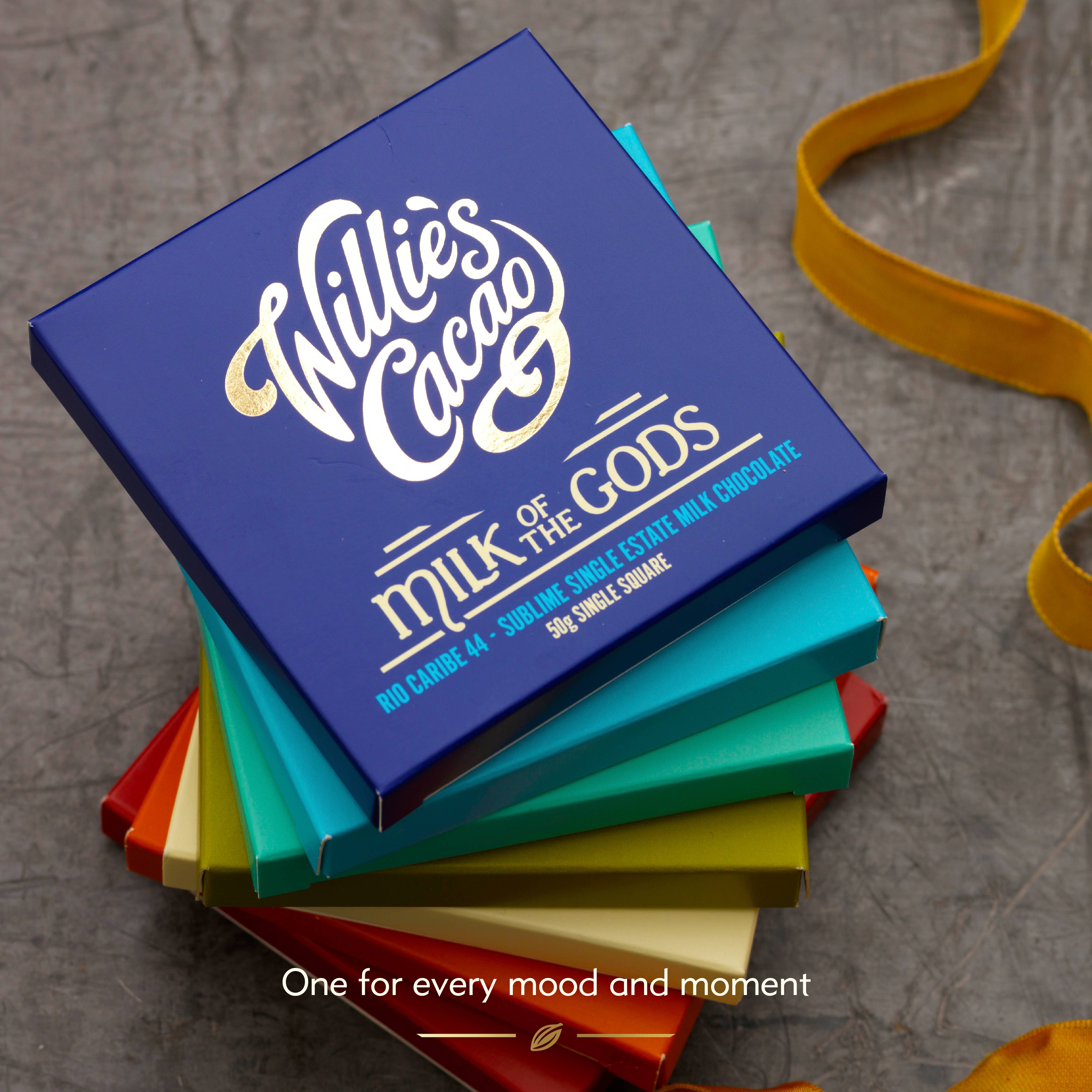 Willie's Cacao – wholesale Chocolate bar – Sea Kissed Almond. Milk chocolate w. almonds & sea salt 50g 7