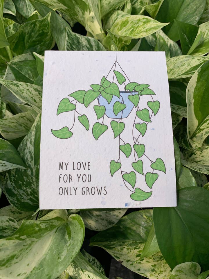Plantable Card: My Love for You Only Grows for wholesale by Seeds of Paper