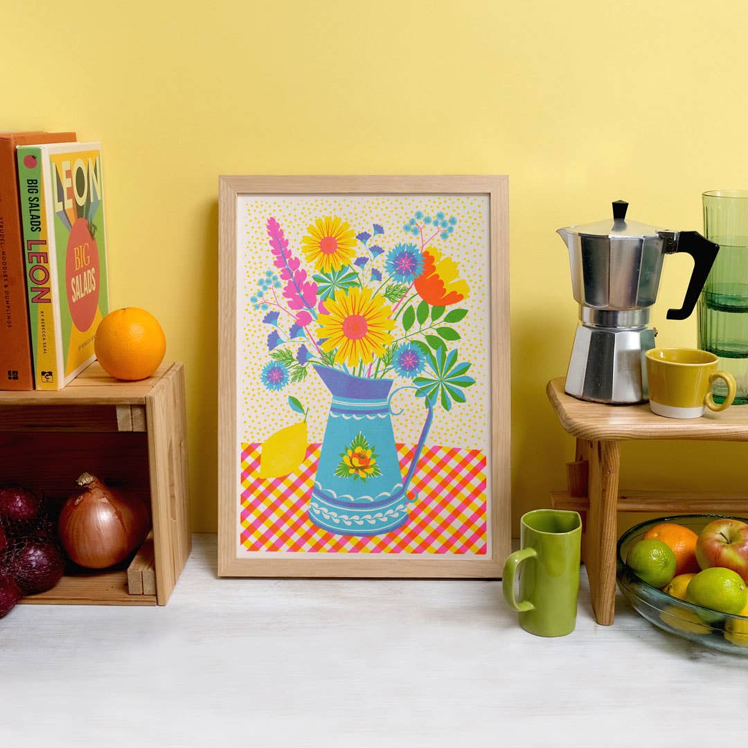 Printer Johnson Ltd – Großhandel Kunstdruck – Sommerblüten | A3 Risograph-Druck, Wandkunst | Blumen2